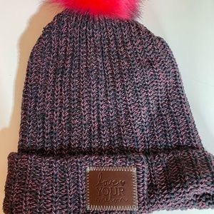 Love Your Melon Pom Beanie (pink + purple)